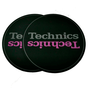 Technics-Slipmats---Grey-and-Magenta-x-2